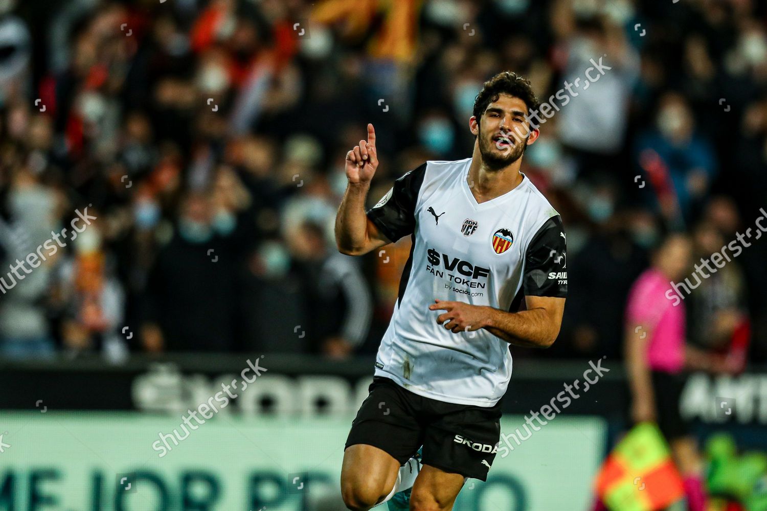 Goncalo Guedes Valencia Cf Celebrates Goal Editorial Stock Photo ...