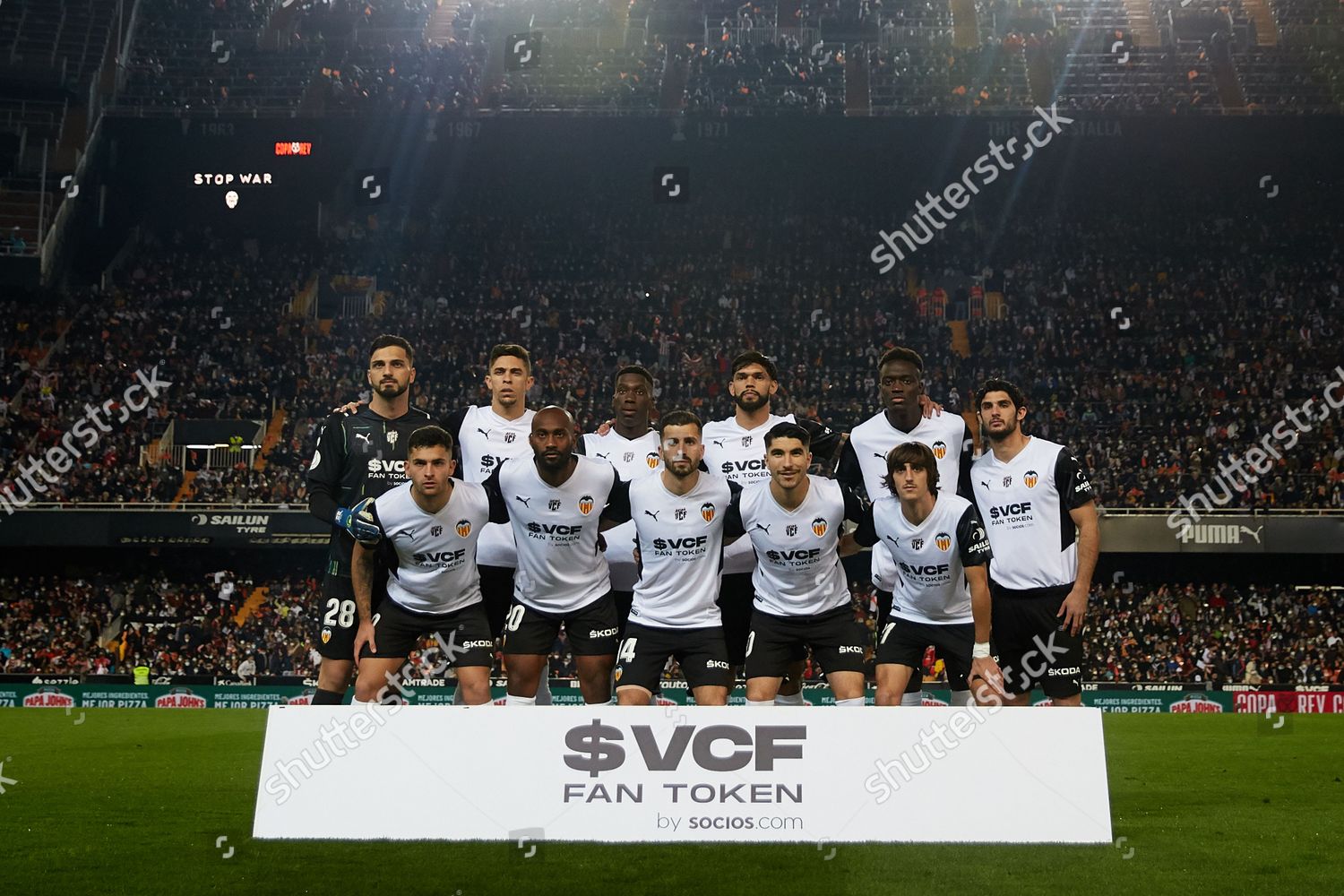 Valencia Cf Players Line Team Photo Editorial Stock Photo Stock Image