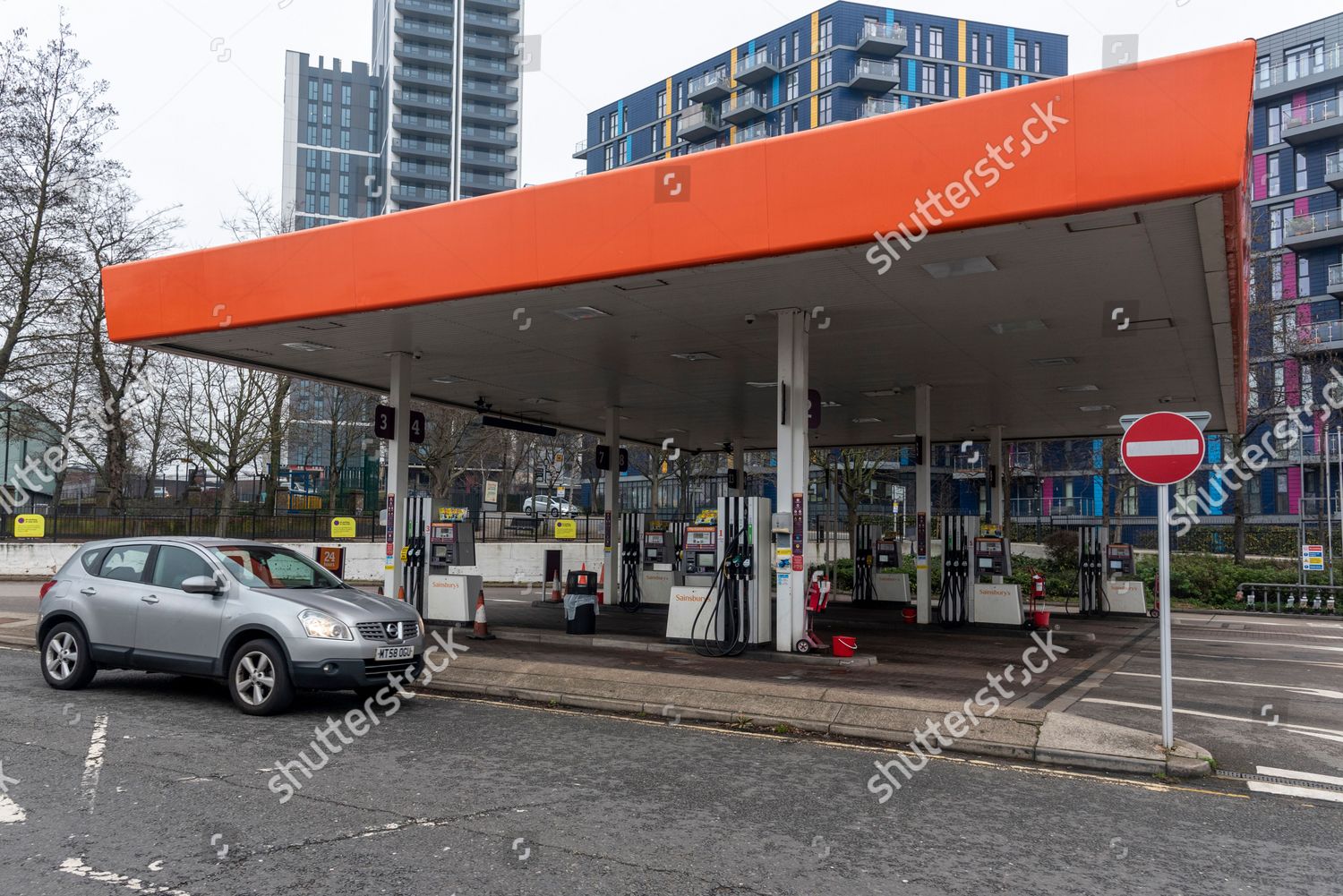 sainsburys-supermarket-petrol-station-closed-due-editorial-stock-photo