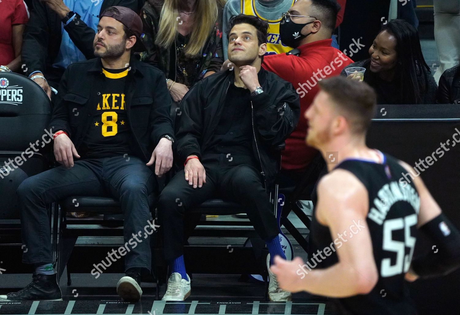 RAMI MALEK TWIN BROTHER SAMI NBA Editorial Stock Photo - Stock Image