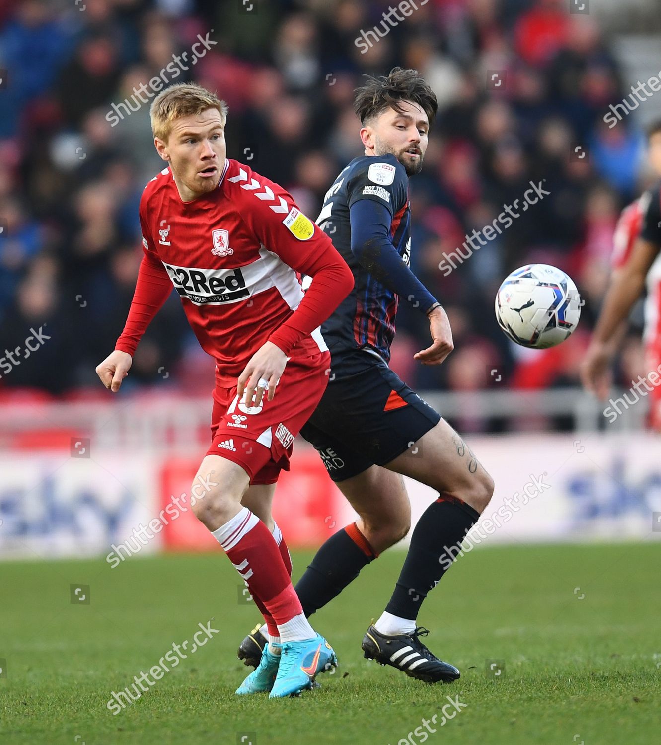 Duncan Watmore Middlesbrough Henri Lansbury Luton Editorial Stock Photo ...