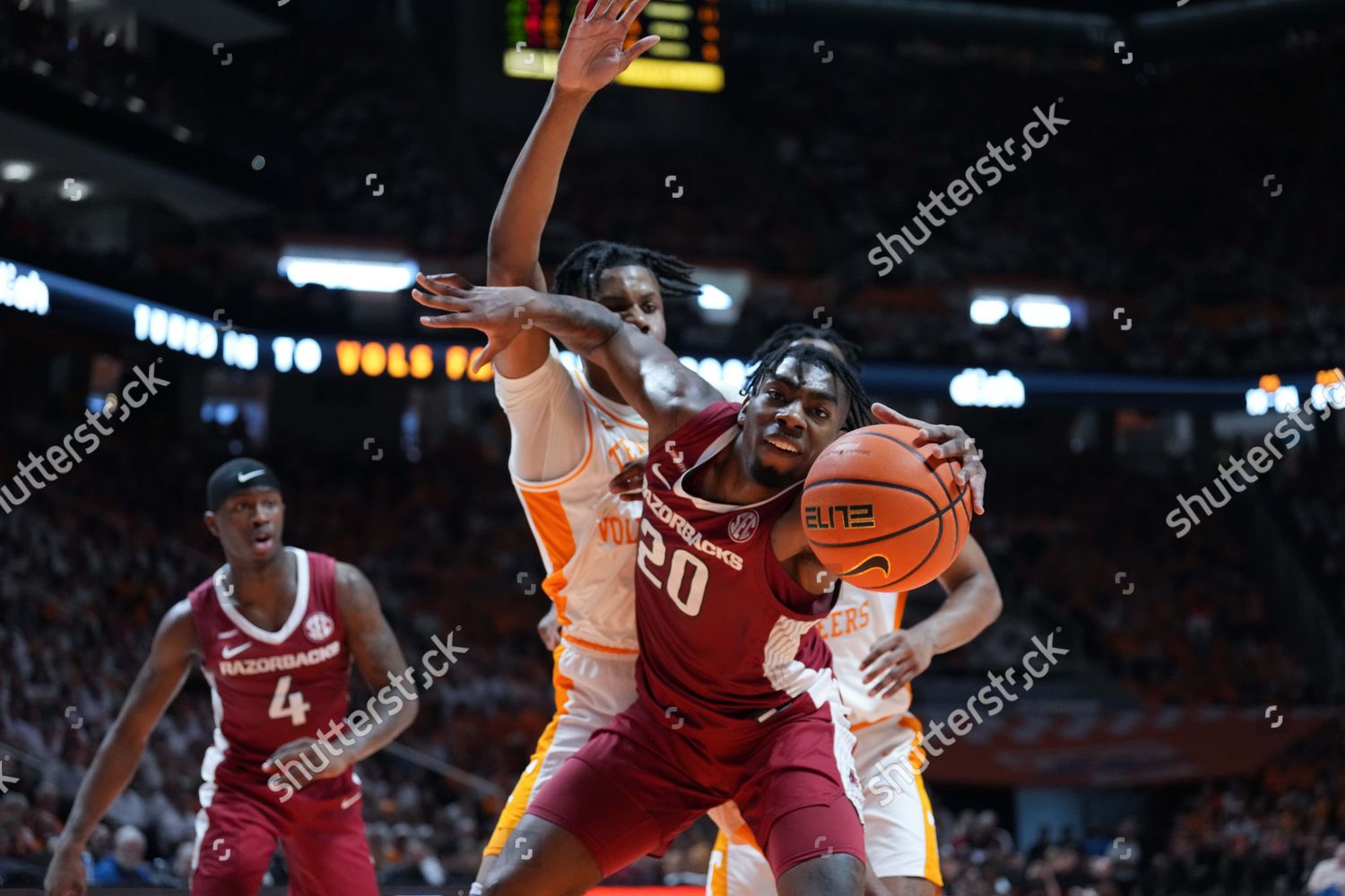 Kamani Johnson 20 Arkansas Razorbacks Grabs Editorial Stock Photo 