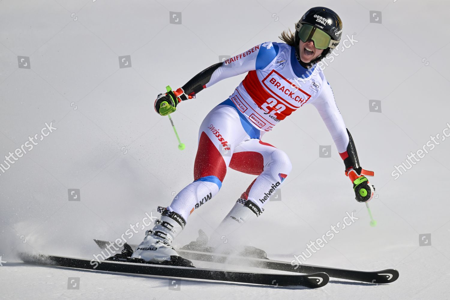 Camille Rast Switzerland Reacts Finish Area Editorial Stock Photo