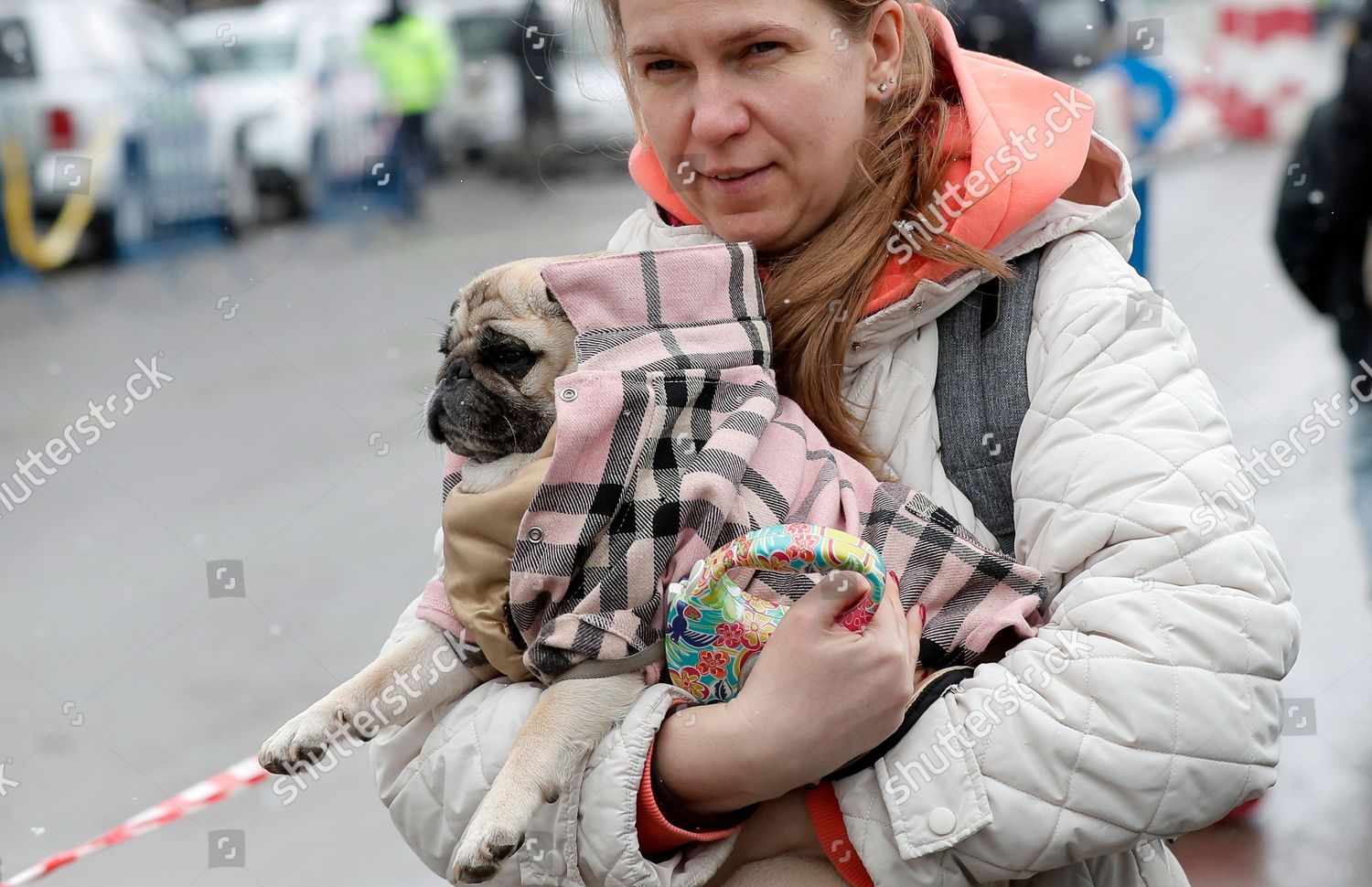 Ukrainian Woman Her Dog Pass Through Editorial Stock Photo - Stock ...