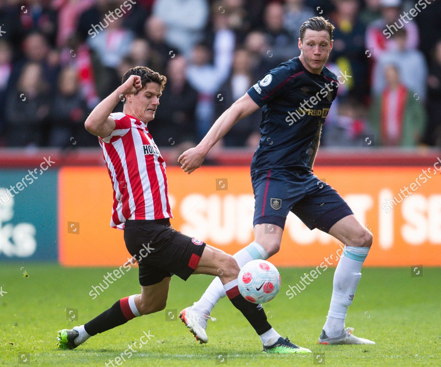 Christian Norgaard Brentford Wout Weghorst Burnley Editorial Stock ...