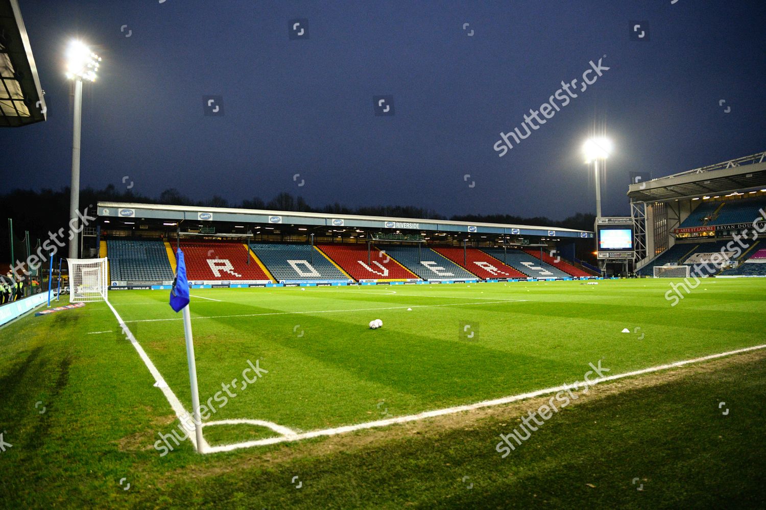 Ewood Park Pitch Before Kick Off Editorial Stock Photo - Stock Image 