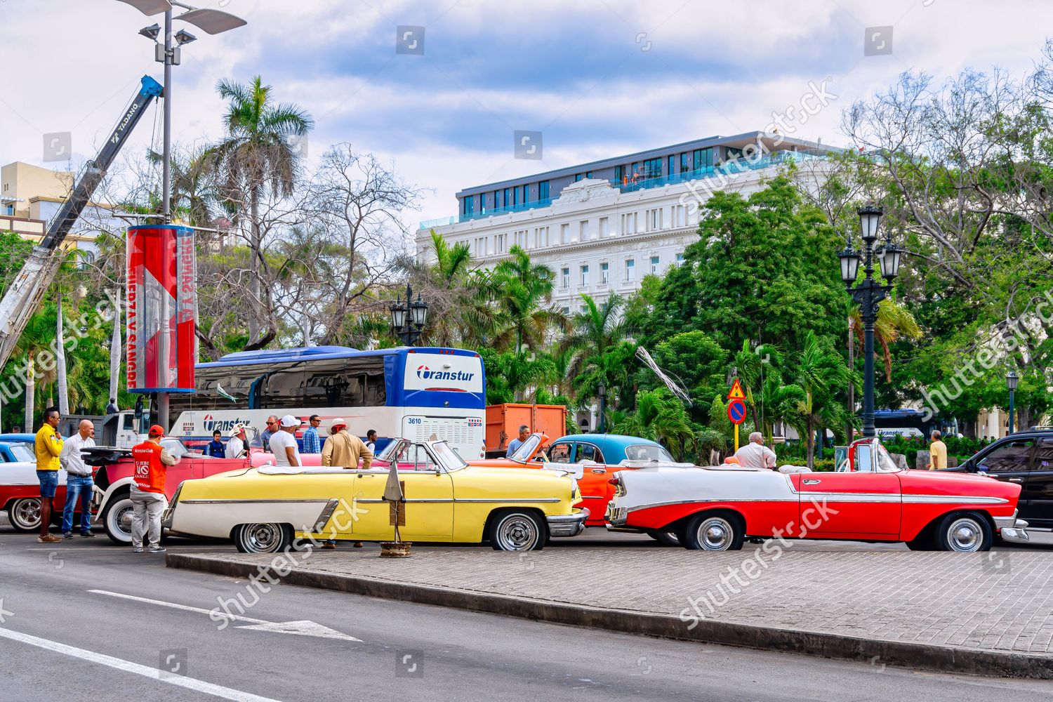 Vintage American Cars Used City Tours Editorial Stock Photo - Stock