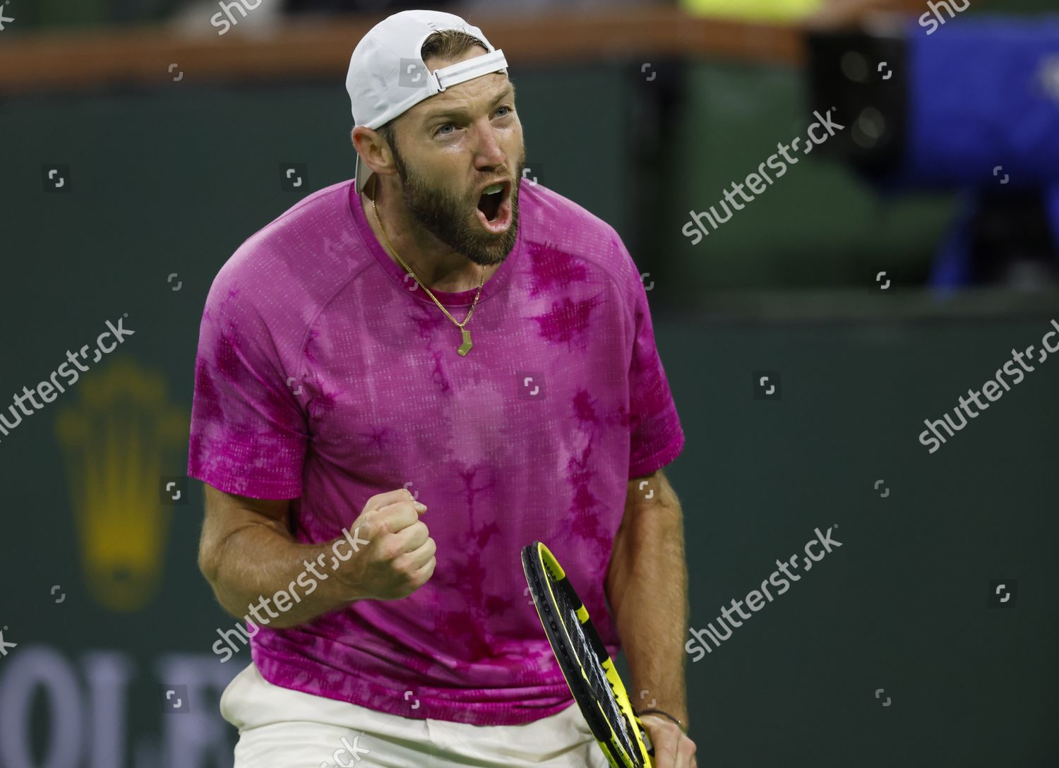 Jack Sock Reacts Winning Point Against Editorial Stock Photo Stock