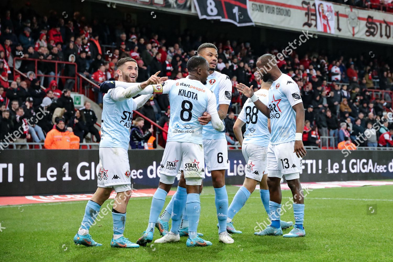 Seraings Antoine Bernier Celebrates After Scoring Editorial Stock Photo ...