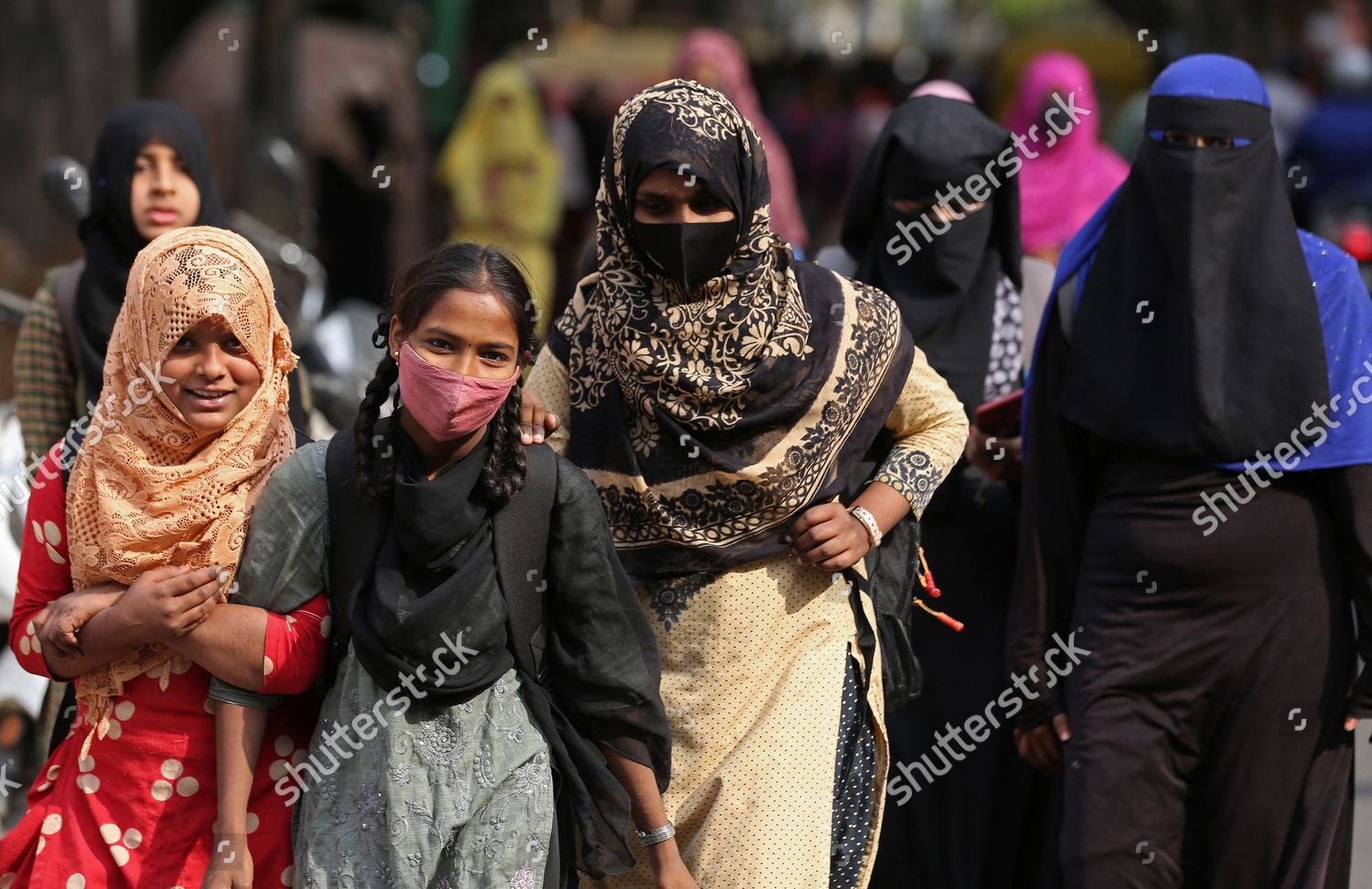 Indian Muslim Women Wearing Hijab Niqab Editorial Stock Photo - Stock ...