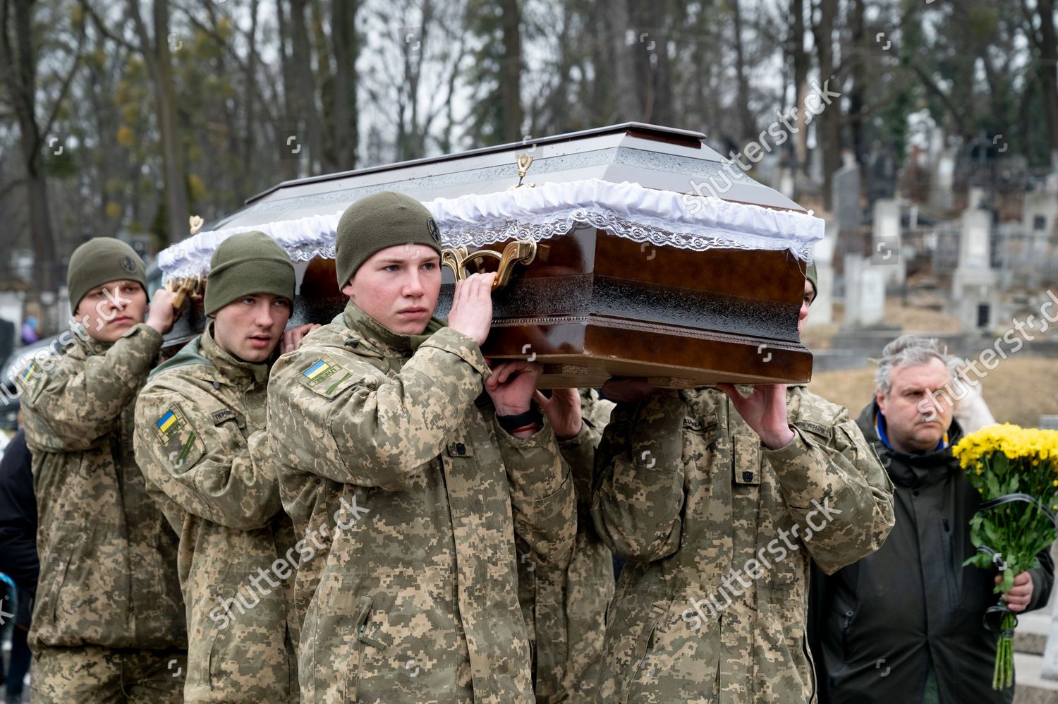 THREE YOUNG SOLDIERS SEEN WHILE CARRYING Editorial Stock Photo - Stock ...