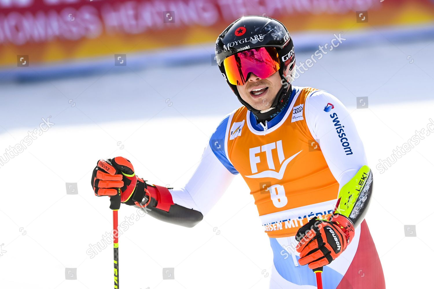 Gino Caviezel Switzerland Reacts Finish Area Editorial Stock Photo