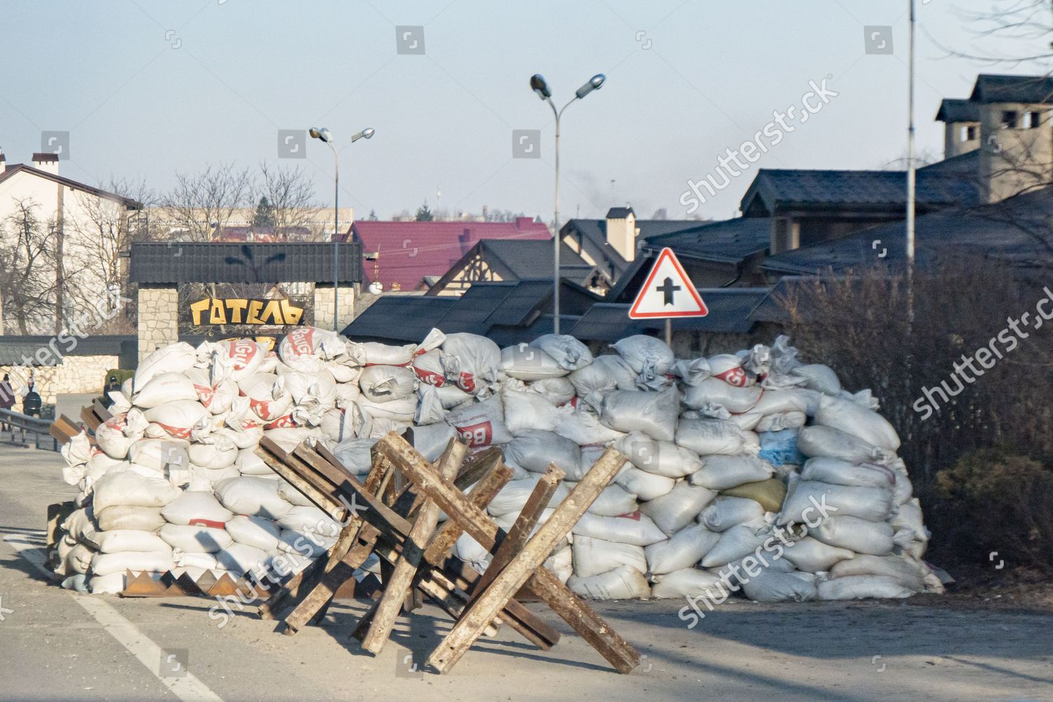 Defend Antitank Obstacles Military Police Checkpoints Editorial Stock ...