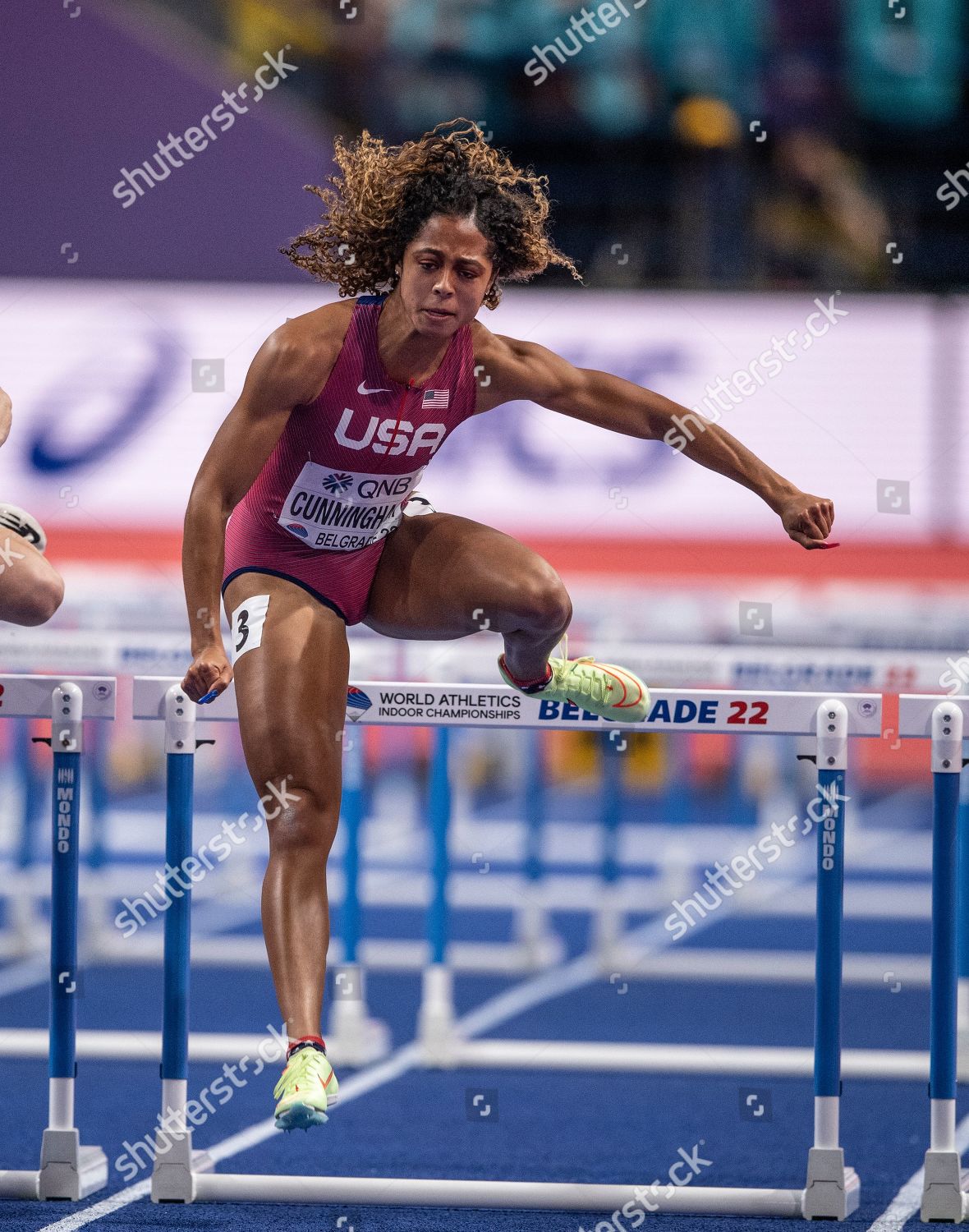 Gabriele Cunningham Usa Competing 60m Hurdles Editorial Stock Photo
