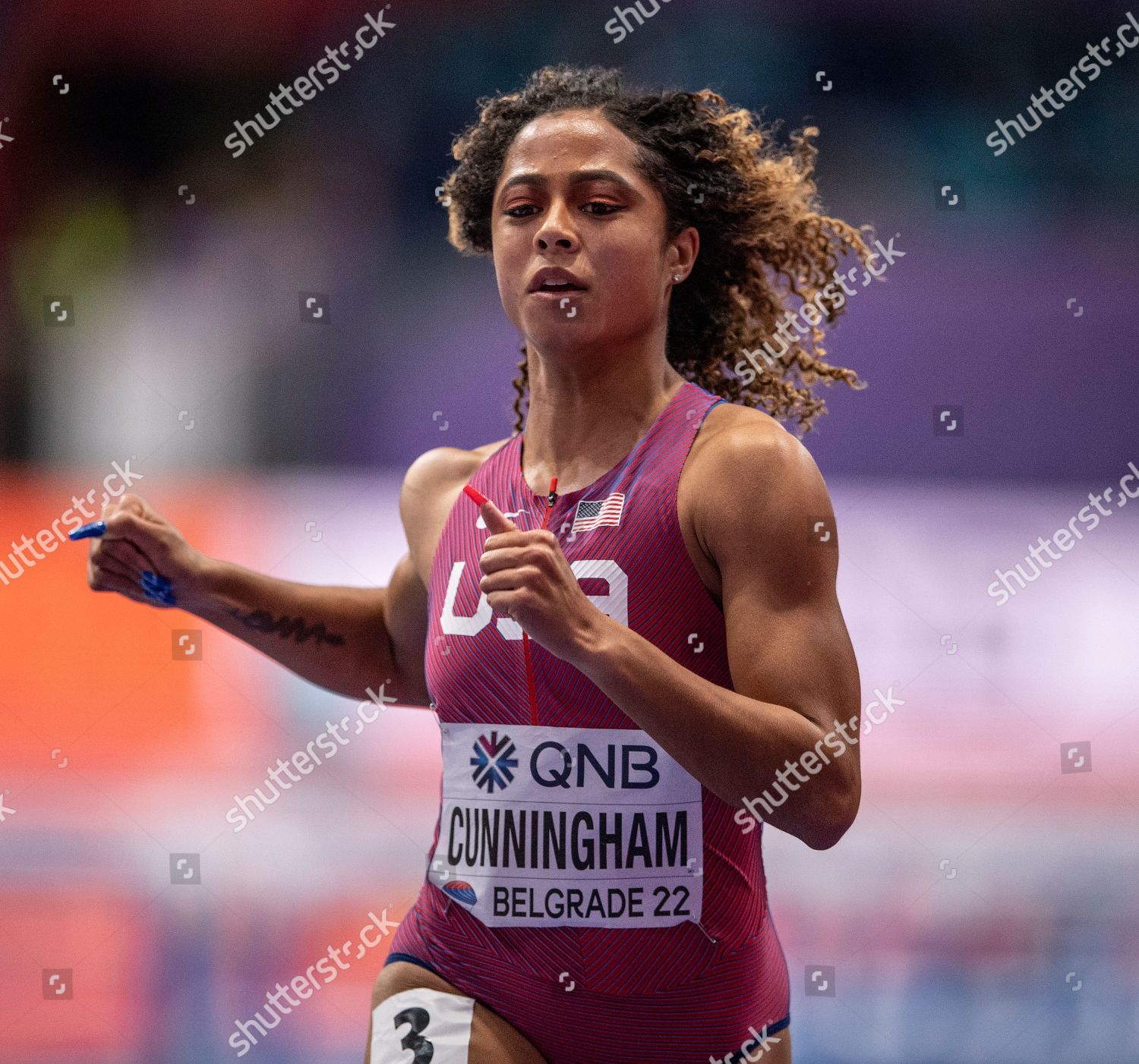 Gabriele Cunningham Usa Competing 60m Hurdles Editorial Stock Photo