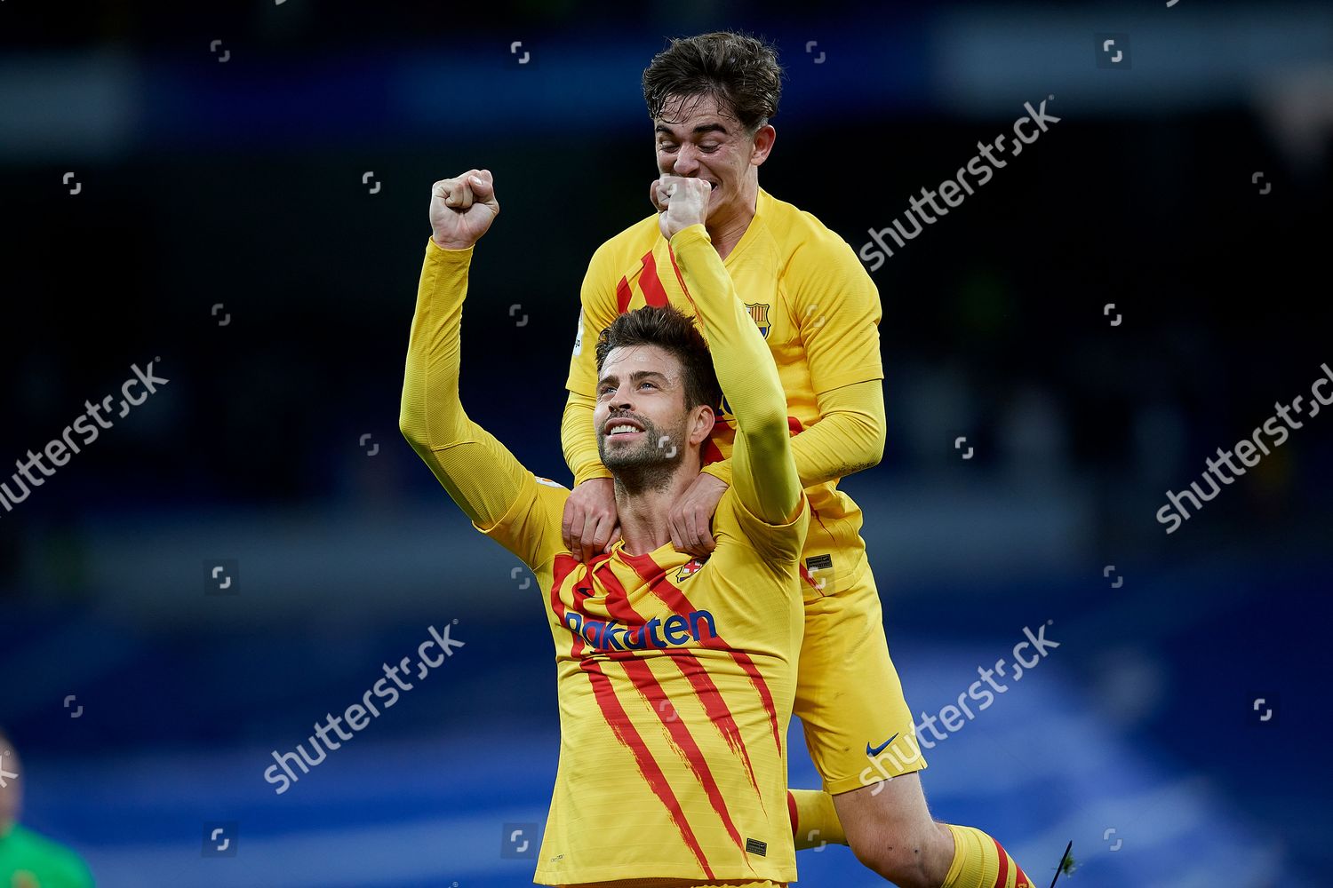 Gerard Pique Gavi Barcelona Celebrate Victory Editorial Stock Photo ...