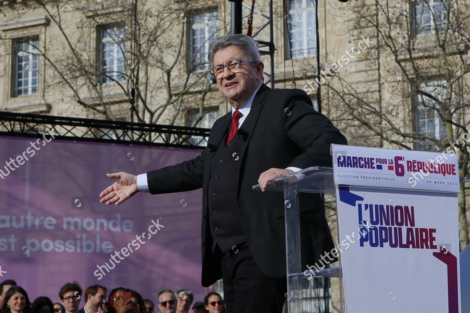 Jeanluc Melenchon Protests French Left Wing Editorial Stock Photo ...