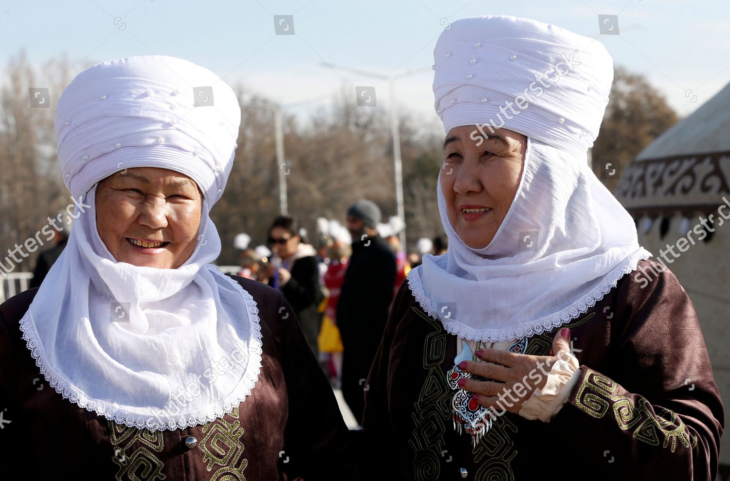 Kyrgyz Women Dressed National Costumes Participate Editorial Stock ...