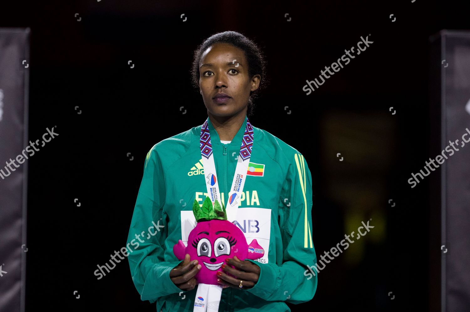 Hirut Meshesha Ethiopia Posing Medal During Editorial Stock Photo