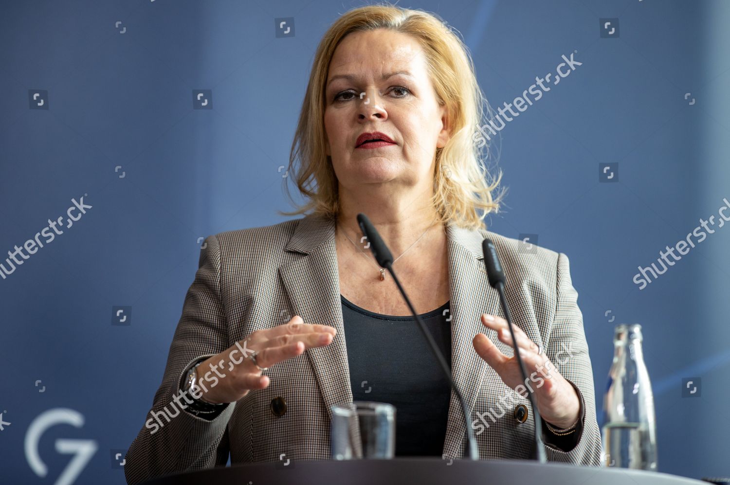 German Interior Minister Nancy Faeser Gives Editorial Stock Photo ...