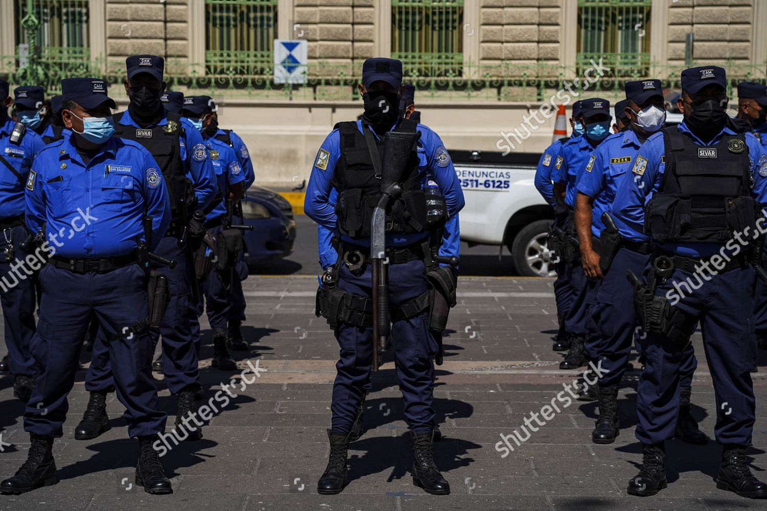 Municipal Police Stand Formation Before Patrolling Editorial Stock ...