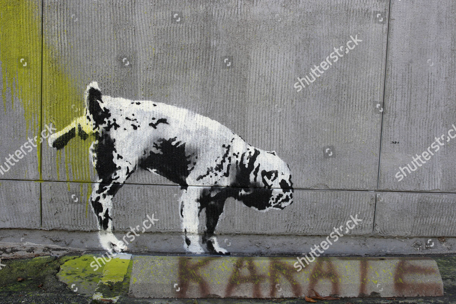 Urinating Dog By Banksy Los Angeles Editorial Stock Photo - Stock Image ...