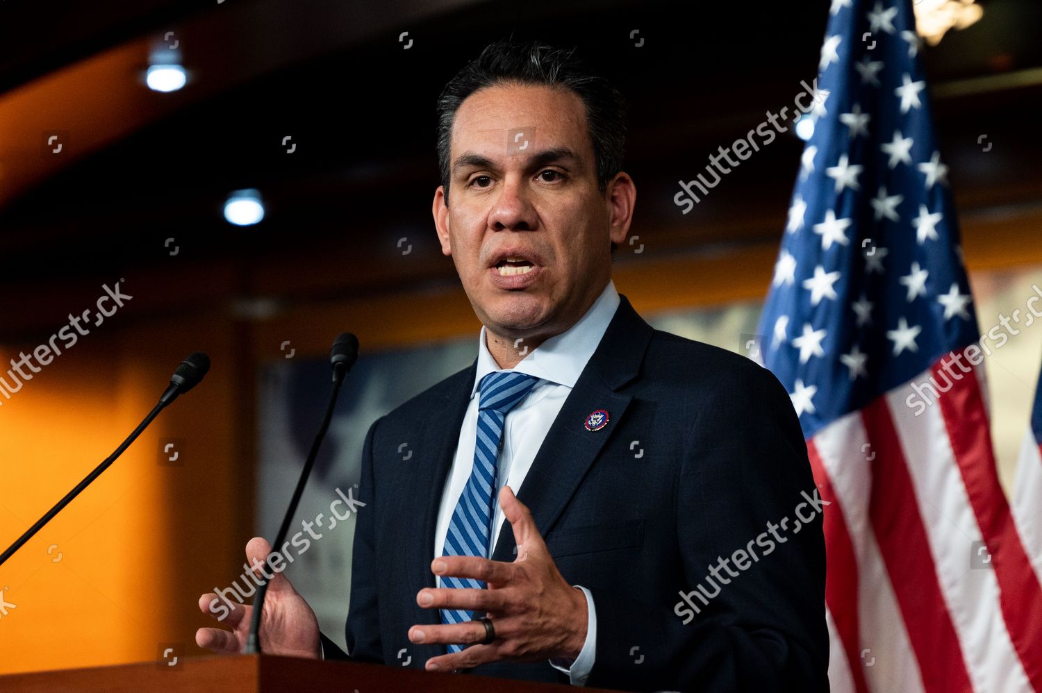 Representative Pete Aguilar Dca Speaking Post Editorial Stock Photo ...