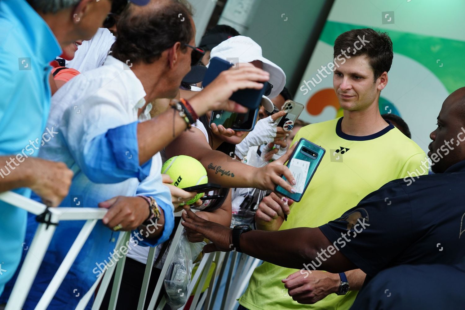 Hubert Hurkacz Poland Signs Autograph Takes Editorial Stock Photo