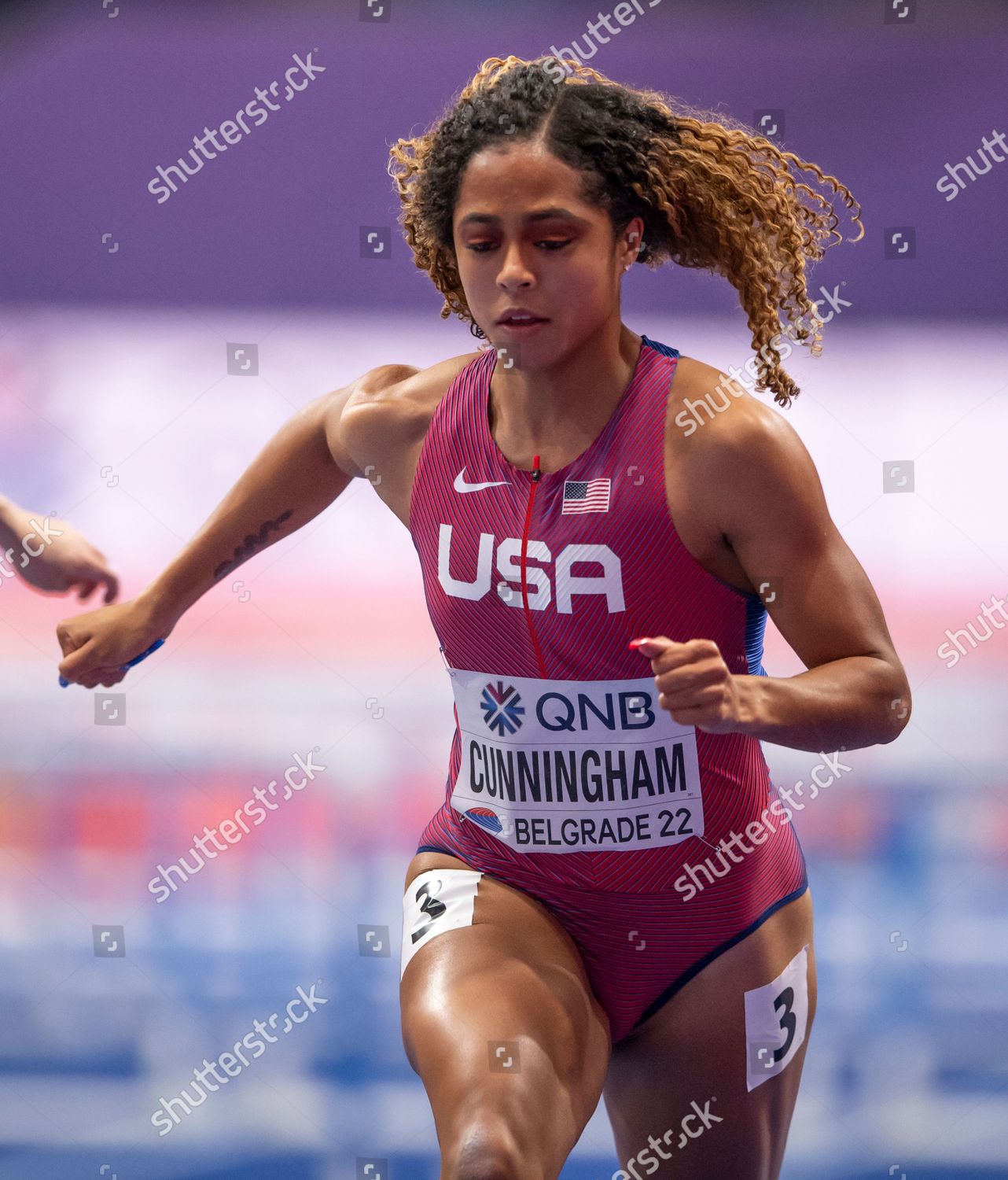 Gabriele Cunningham Competing 60m Hurdles Semi Editorial Stock Photo