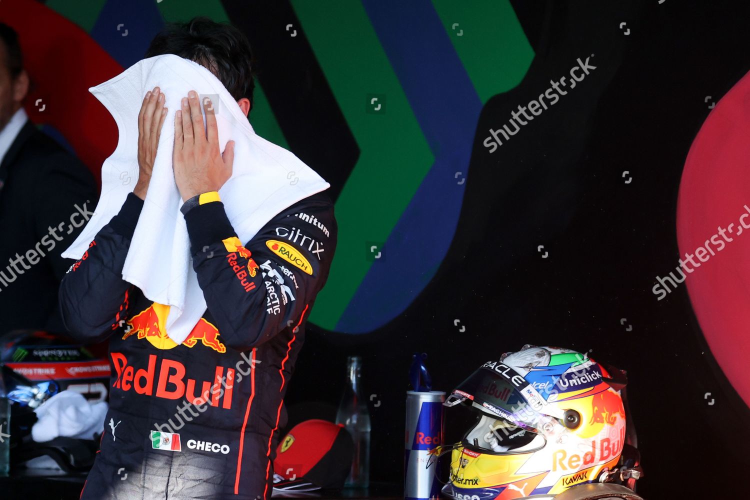 Sergio Perez Red Bull Racing Celebrates Editorial Stock Photo - Stock ...