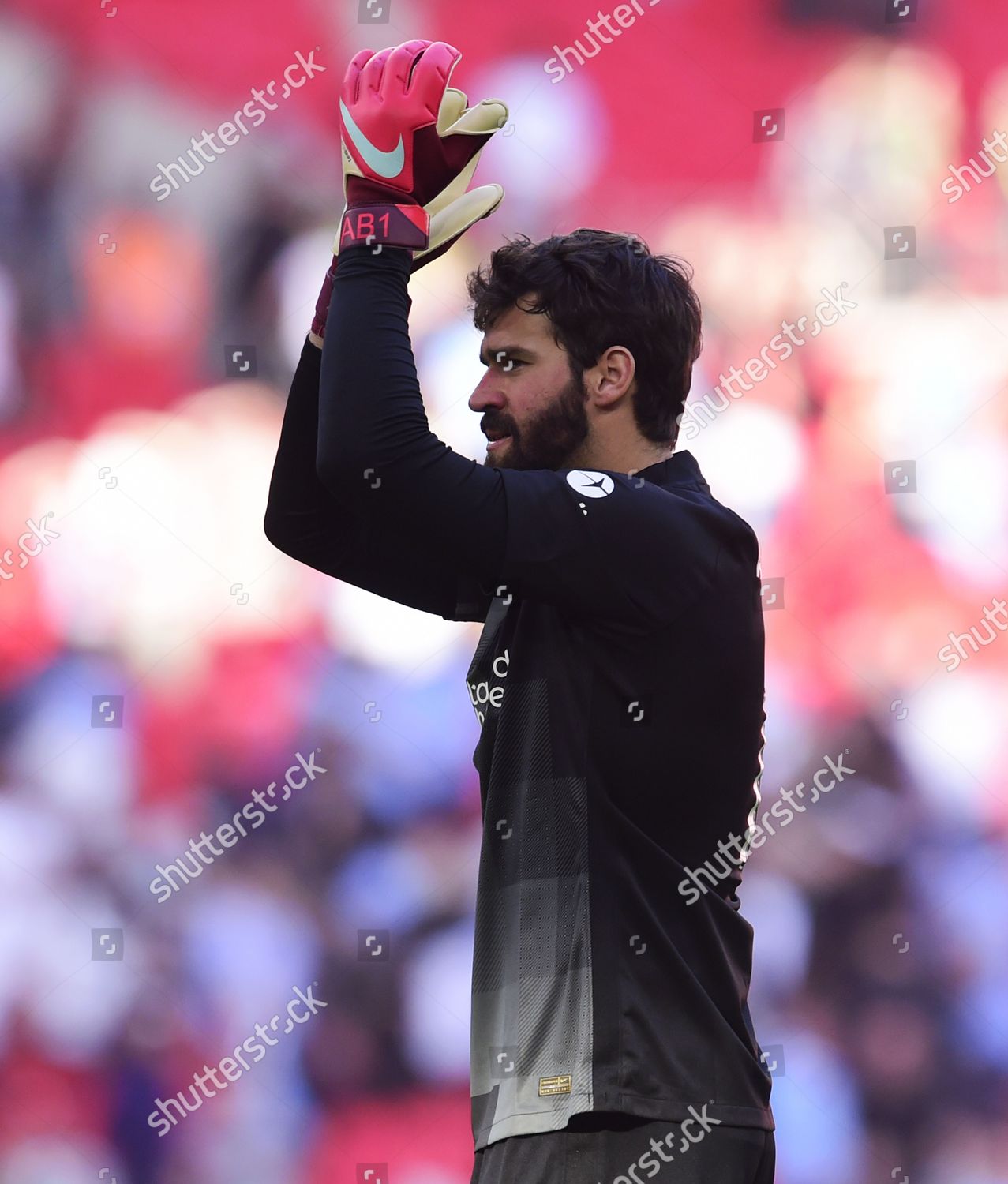 Alisson Becker Liverpool Applauds Supporters After Editorial Stock