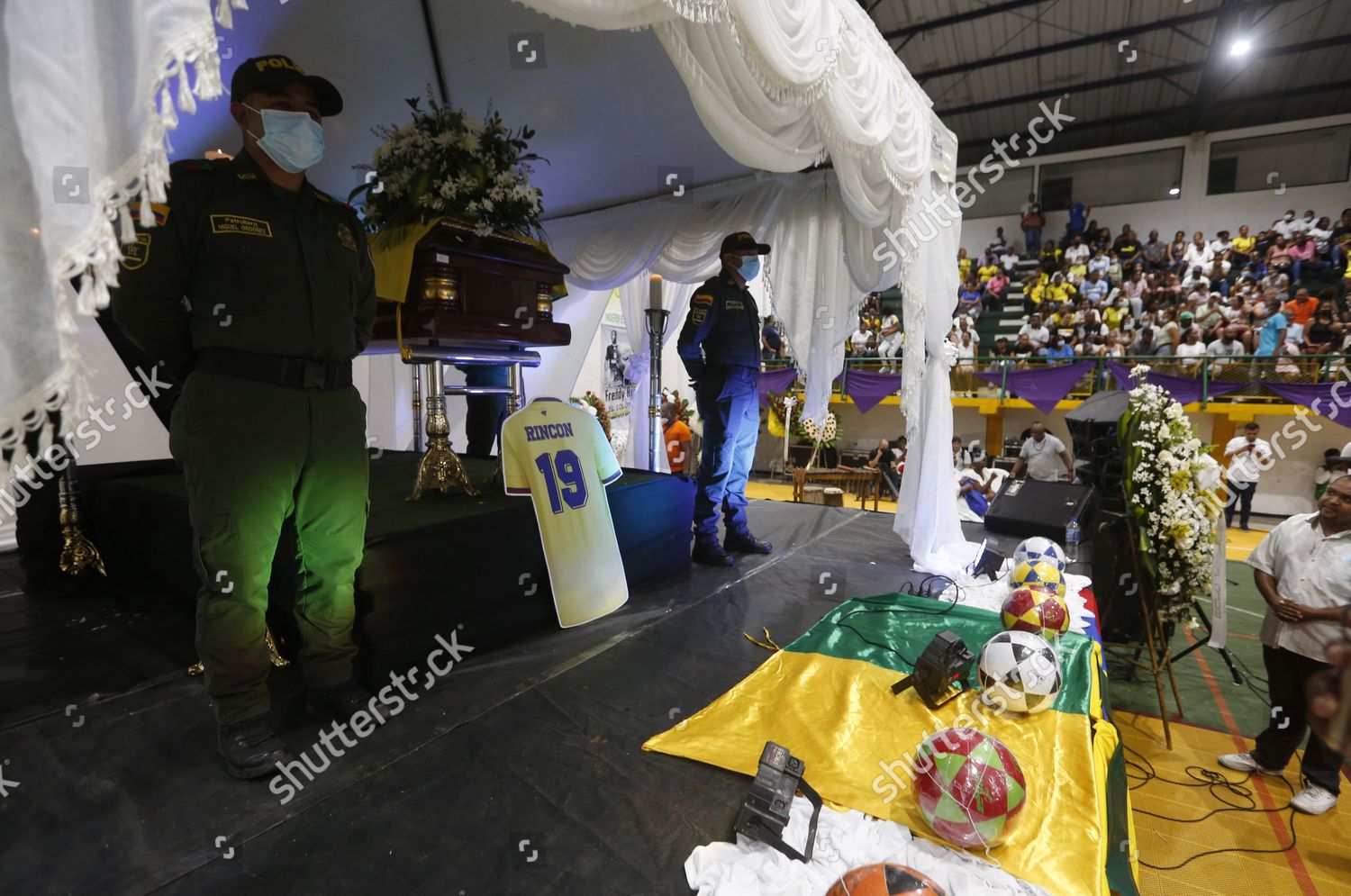 Police Officers Guard Coffin Former Colombian Editorial Stock Photo ...