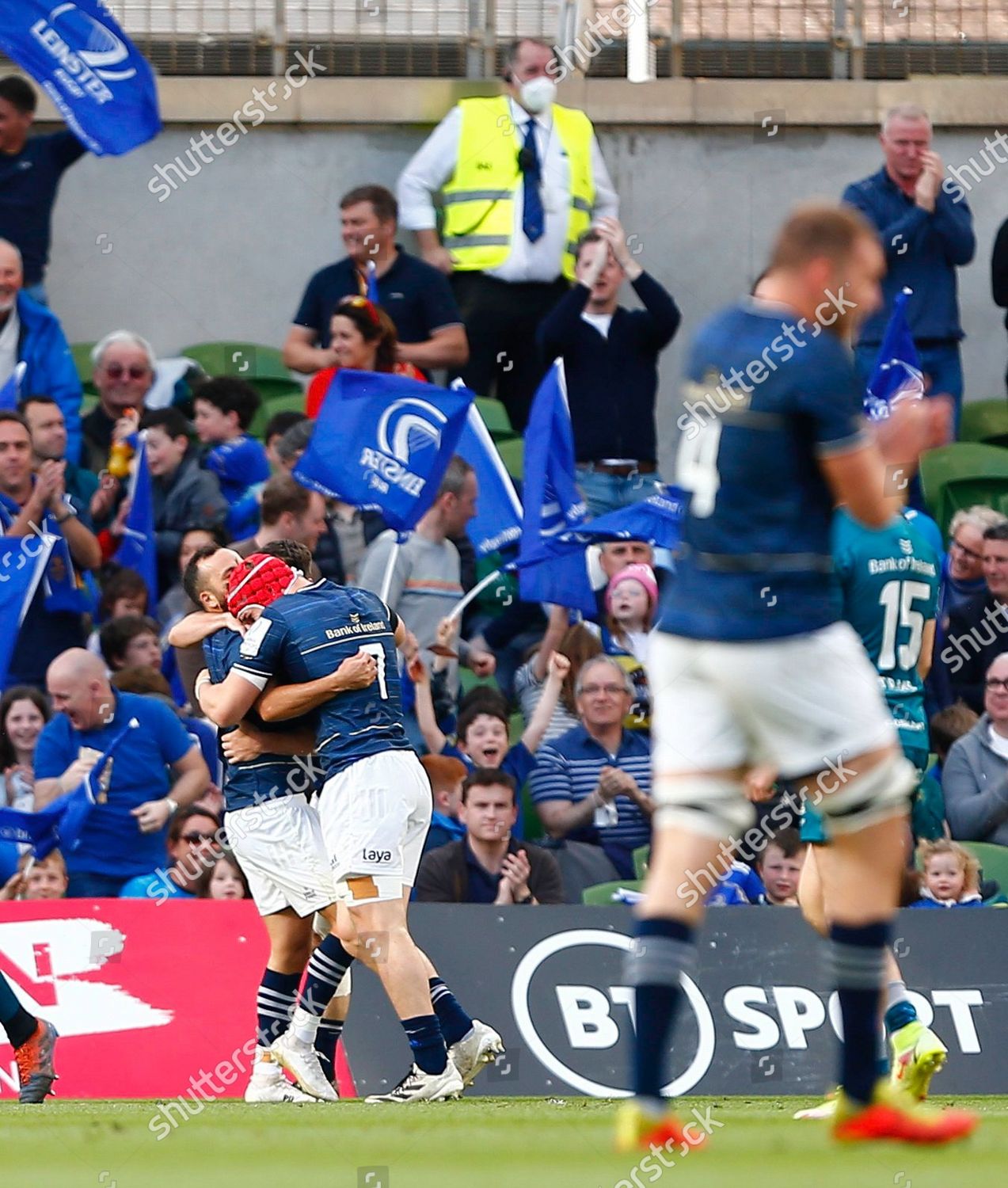 Jamison Gibsonpark Leinster Celebrates Scoring Teammate Editorial Stock Photo