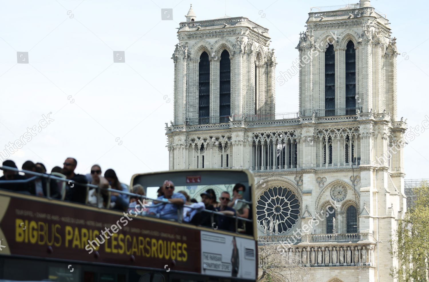Tourist Bus Passes By Notre Dame Editorial Stock Photo Stock Image