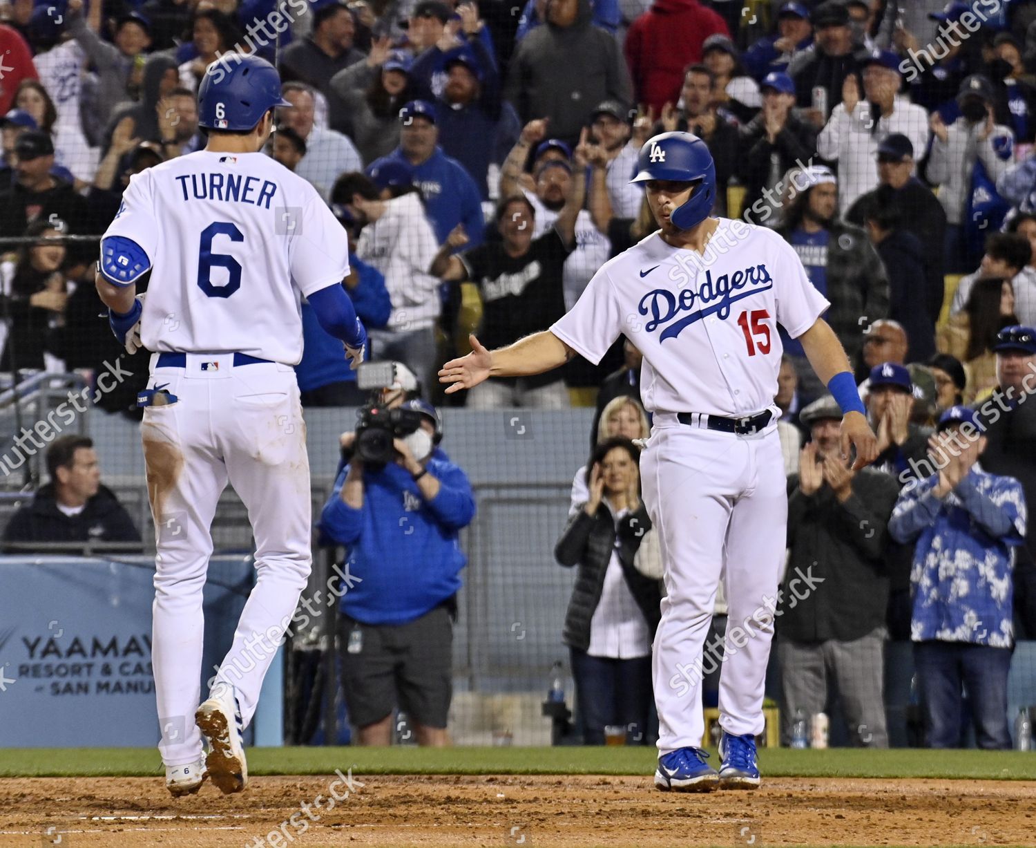 Los Angeles Dodgers Austin Barnes Hits Editorial Stock Photo