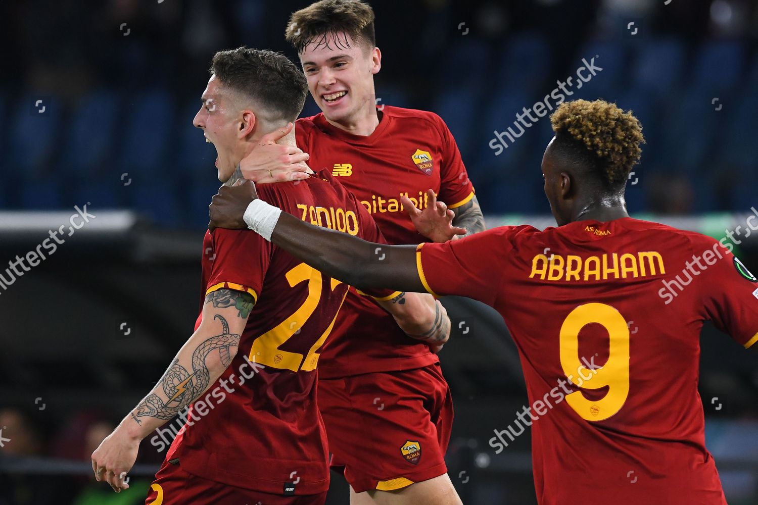 Nicolo Zaniolo Roma Celebrating After Score Editorial Stock Photo ...