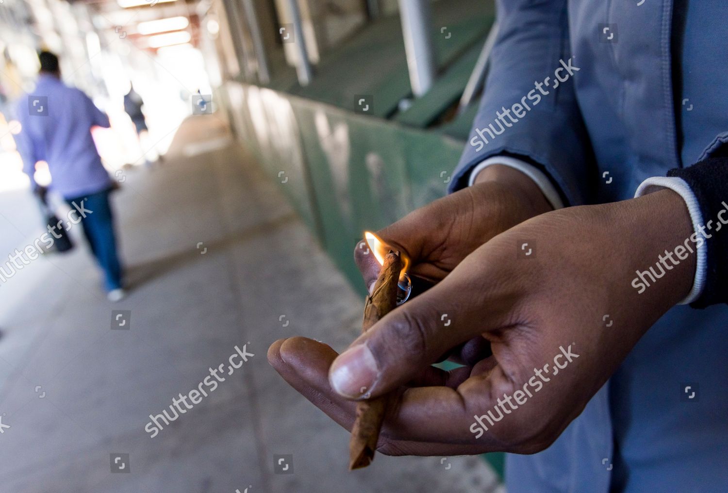 Man Lights Marijuana Joints On Street Editorial Stock Photo Stock