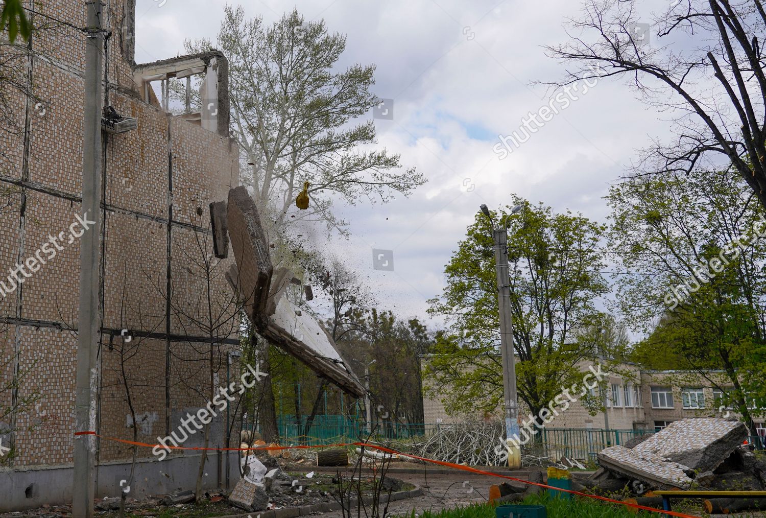 Rescuers Work On Damaged Residential Building Editorial Stock Photo ...