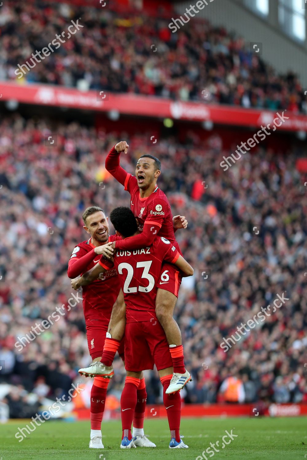 Jordan Henderson Thiago Alcantara Luis Diaz Editorial Stock Photo ...