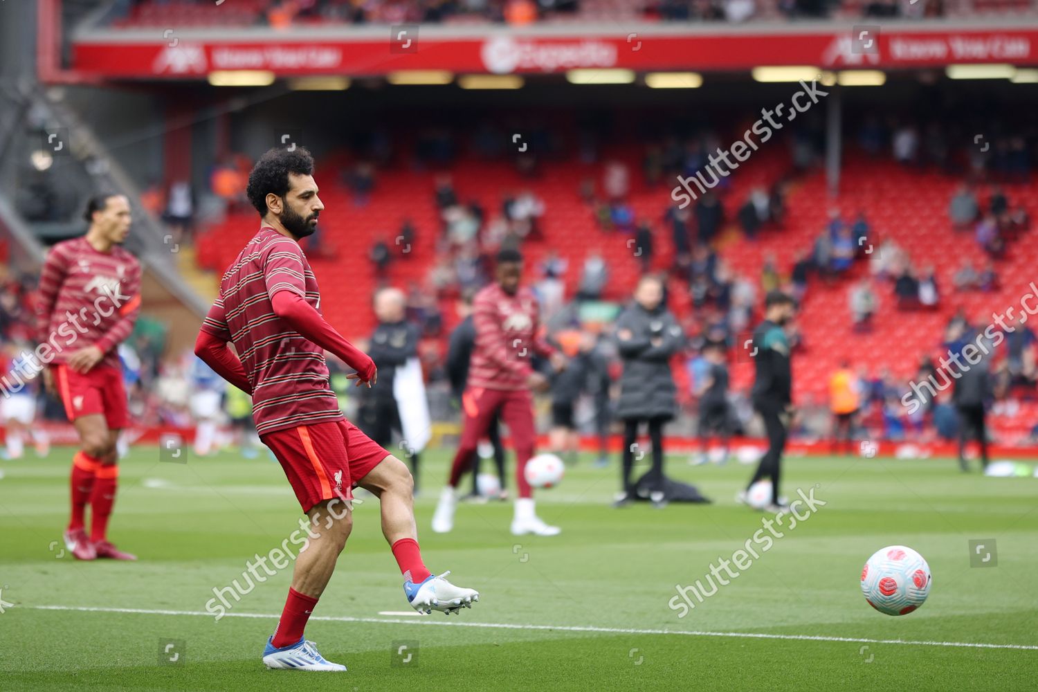 Mohamed Salah Liverpool During Prematch Warmup Editorial Stock Photo ...