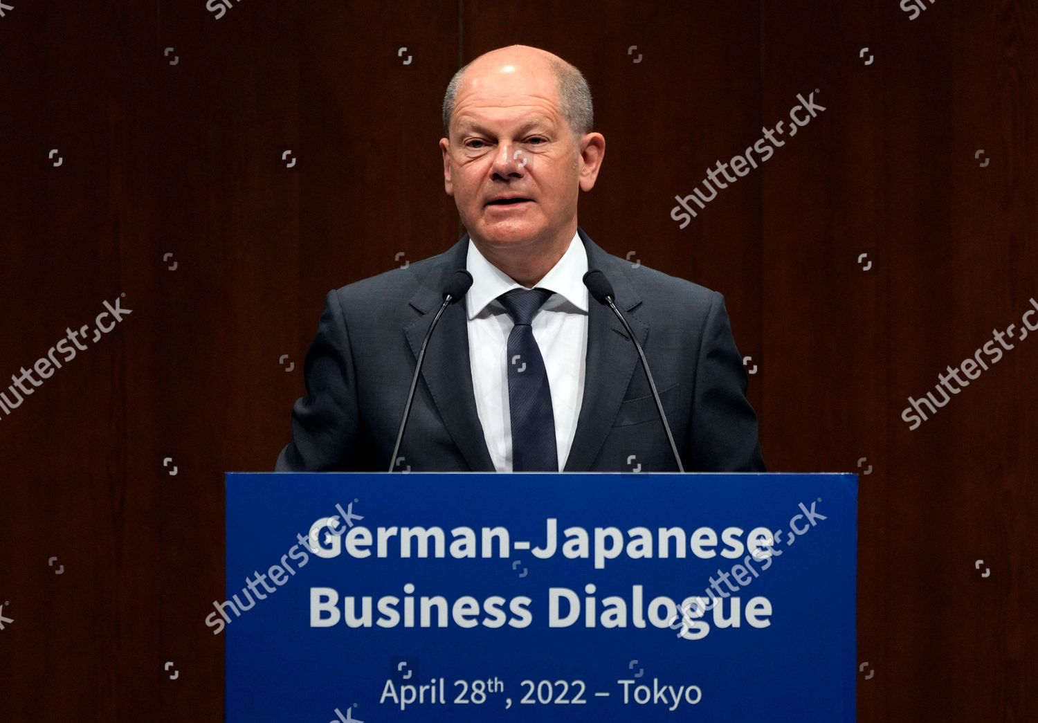 German Chancellor Olaf Scholz Delivers Keynote Editorial Stock Photo ...