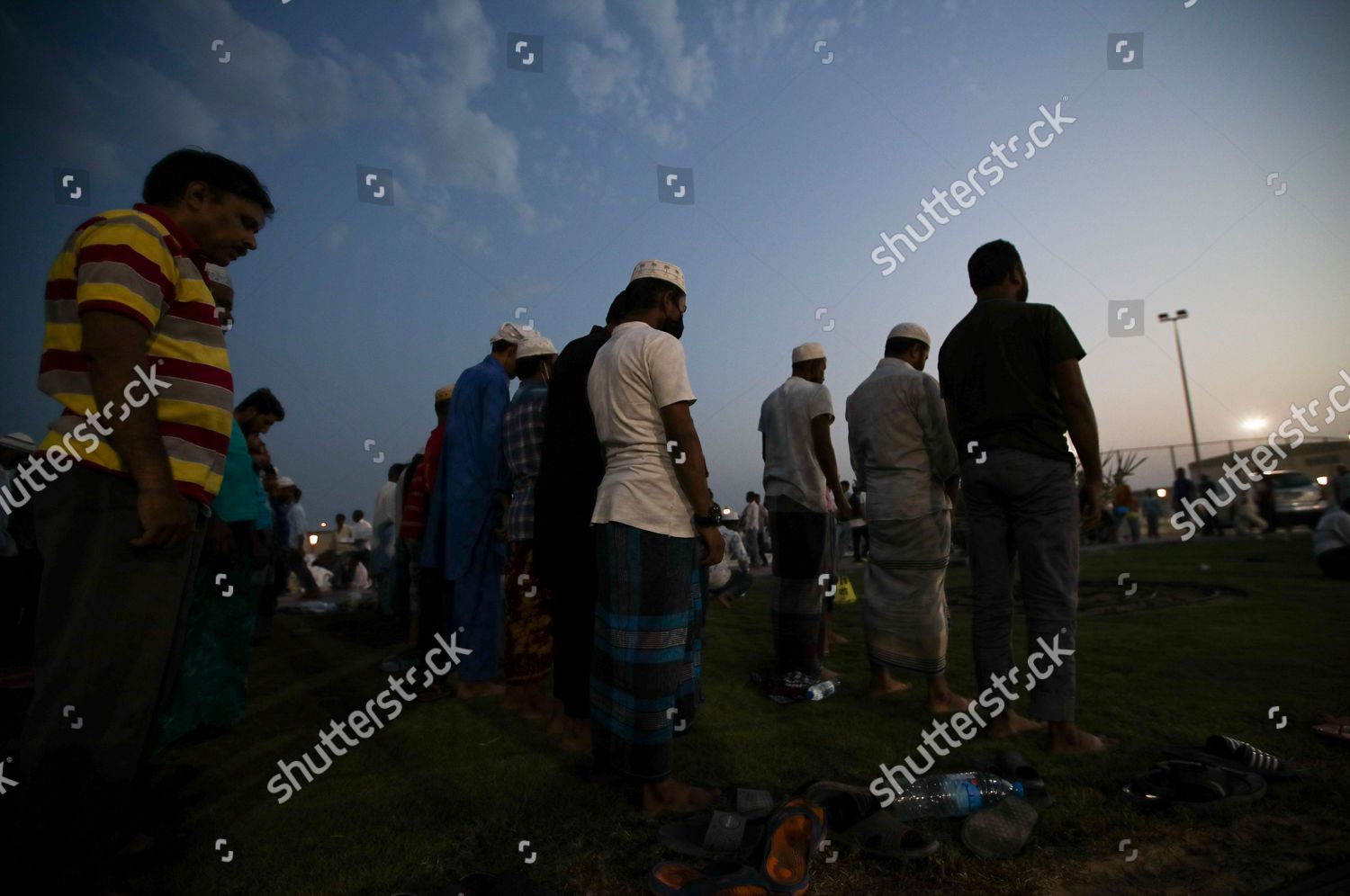 Muslim Perform Maghrib Prayer After Breaking Editorial Stock Photo