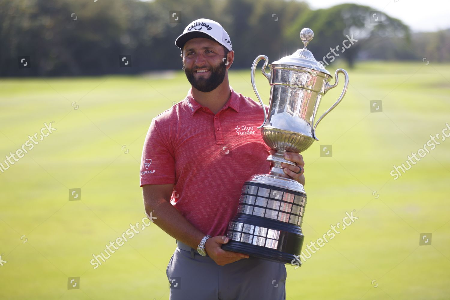 Spanish Golfer Jon Rahm Poses Trophy Editorial Stock Photo Stock