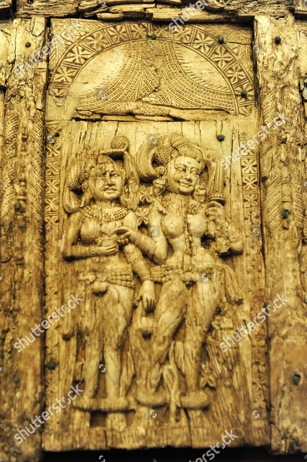 Ivory Furniture Inlays Belonging Sofa Begram Editorial Stock Photo