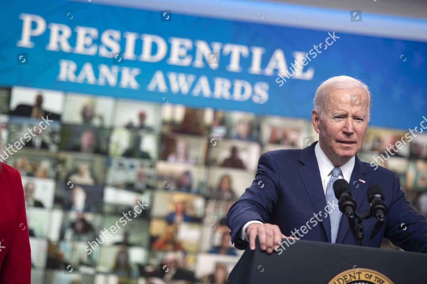 President Joe Biden Presents Presidential Rank Editorial Stock Photo