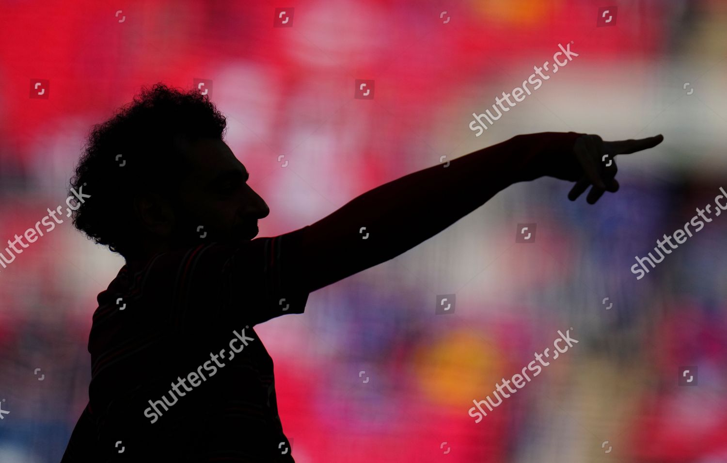 Silhouette Pointing Mohamed Salah Liverpool Editorial Stock Photo ...
