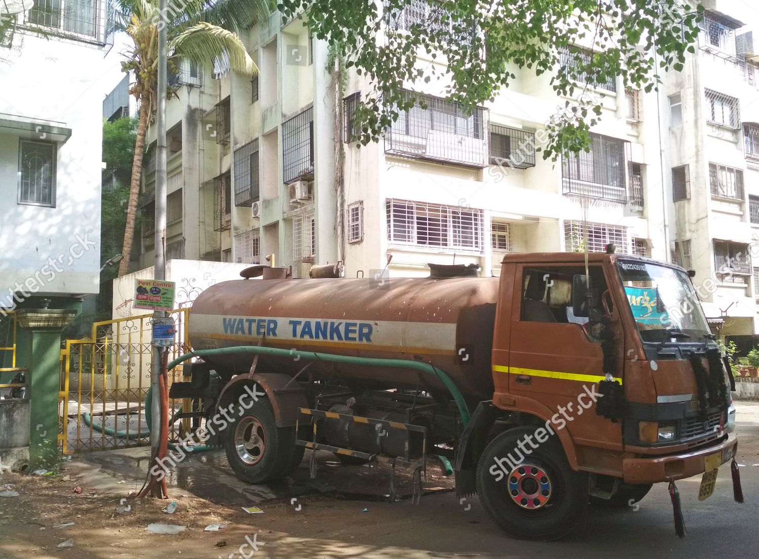 Water Tank Housing Society Filled By Editorial Stock Photo Stock