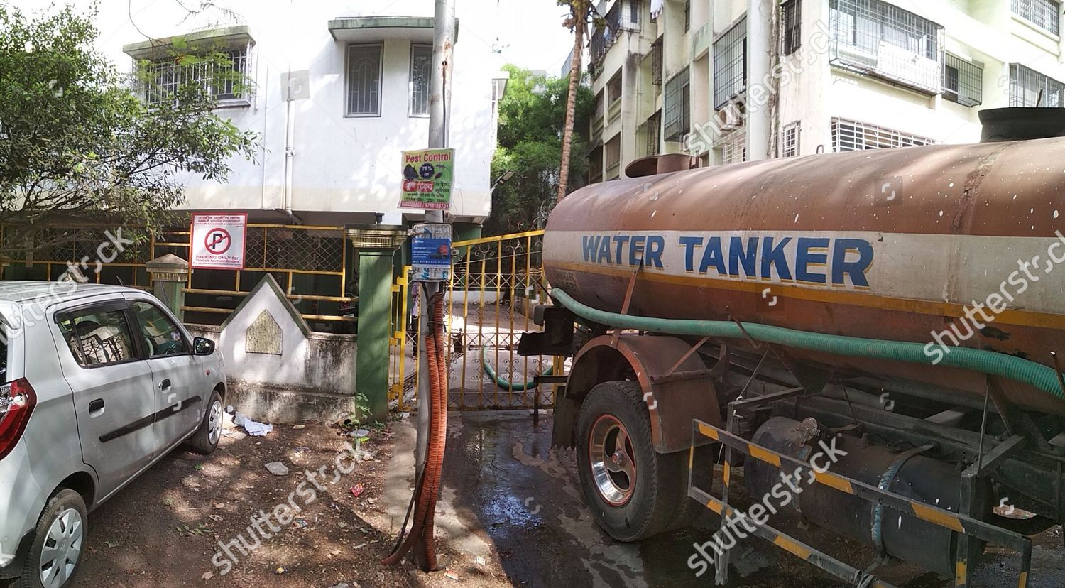 Water Tank Housing Society Filled By Editorial Stock Photo Stock