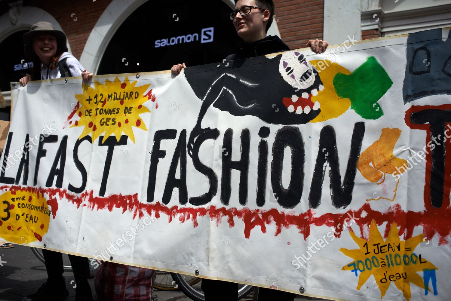 Activists Hold Banner Front Shein Poopup Editorial Stock Photo Stock