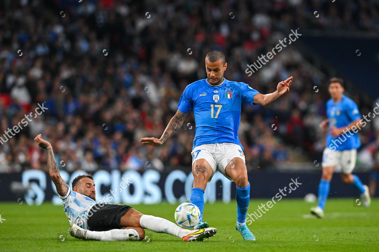 Gianluca Scamacca 17 Italy Gets Tackled Editorial Stock Photo - Stock ...